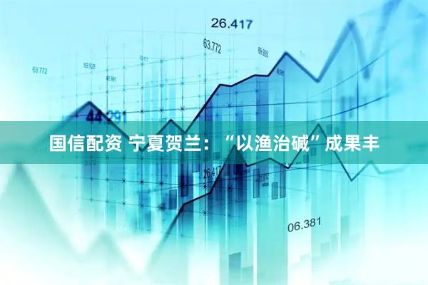 国信配资 宁夏贺兰：“以渔治碱”成果丰