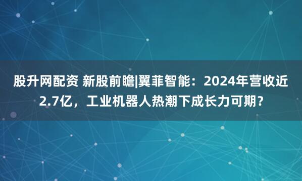 股升网配资 新股前瞻|翼菲智能：2024年营收近2.7亿，工业机器人热潮下成长力可期？